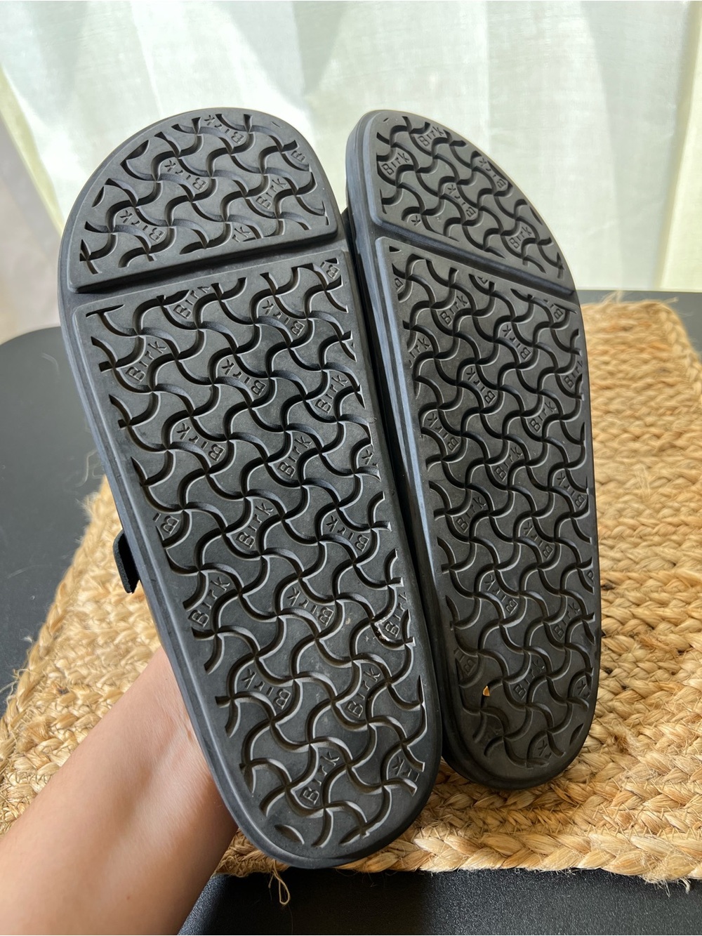 Birkenstock Black Milano Sandals with Gold Buckles - Picture 9 of 13
